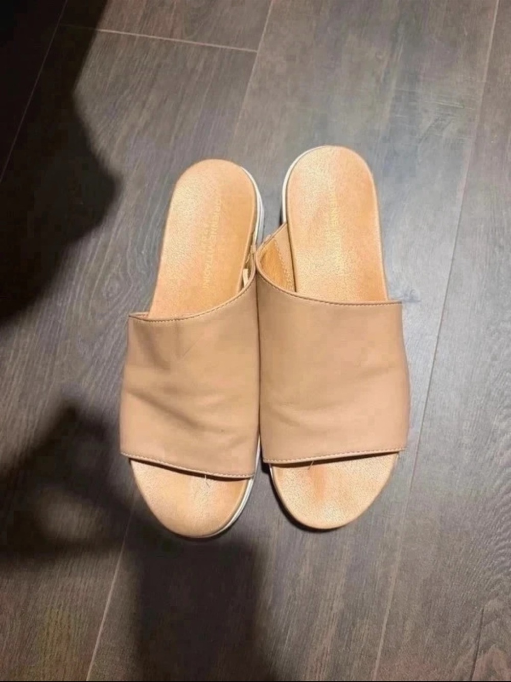 Adrienne Vittadini Beige Slide Mules